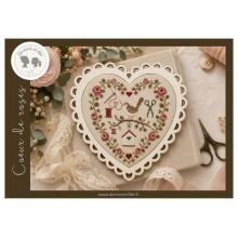 Coeur de roses fiche papier de mere en fille